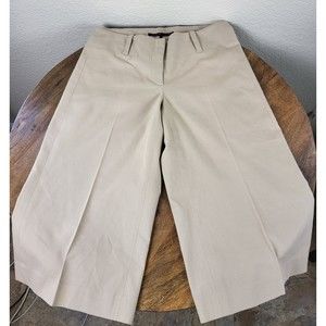 THEORY | Women’s Cotton-Blend Twill Long Line Beige Wide Leg Skort Size 2 EUC